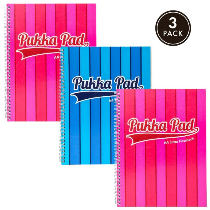 PUKKA A4 JOTTA NOTEBOOK PINK / BLUE STRIPE