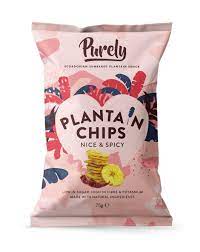 PURELY PLANTAIN CHIPS SPICY 75G