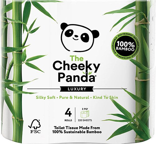 CHEEKY PANDA PLASTIC FREE TOILET TISSUE 4PK