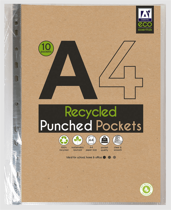 ECO A4 RECYCLED PUNCHED POCKETS